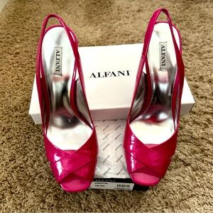 Alfani Leather Slingback Peep-Toe Pumps (size: 10, color: “Raspberry Pink”) NIB